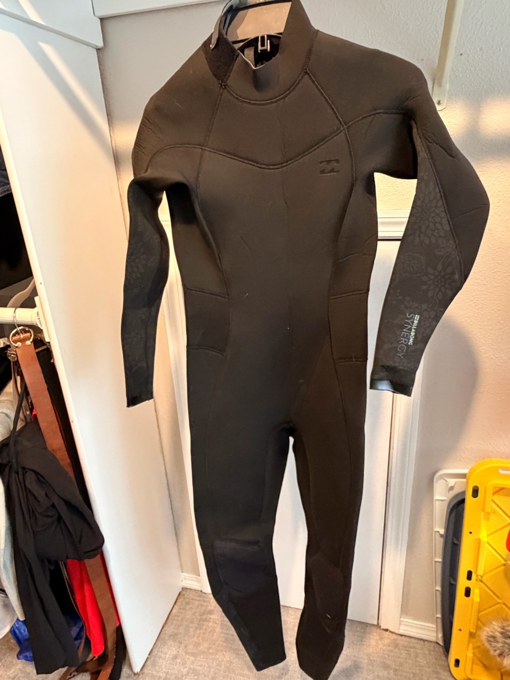 Billabong Black Wetsuit Panel with Subtle Floral Texture
